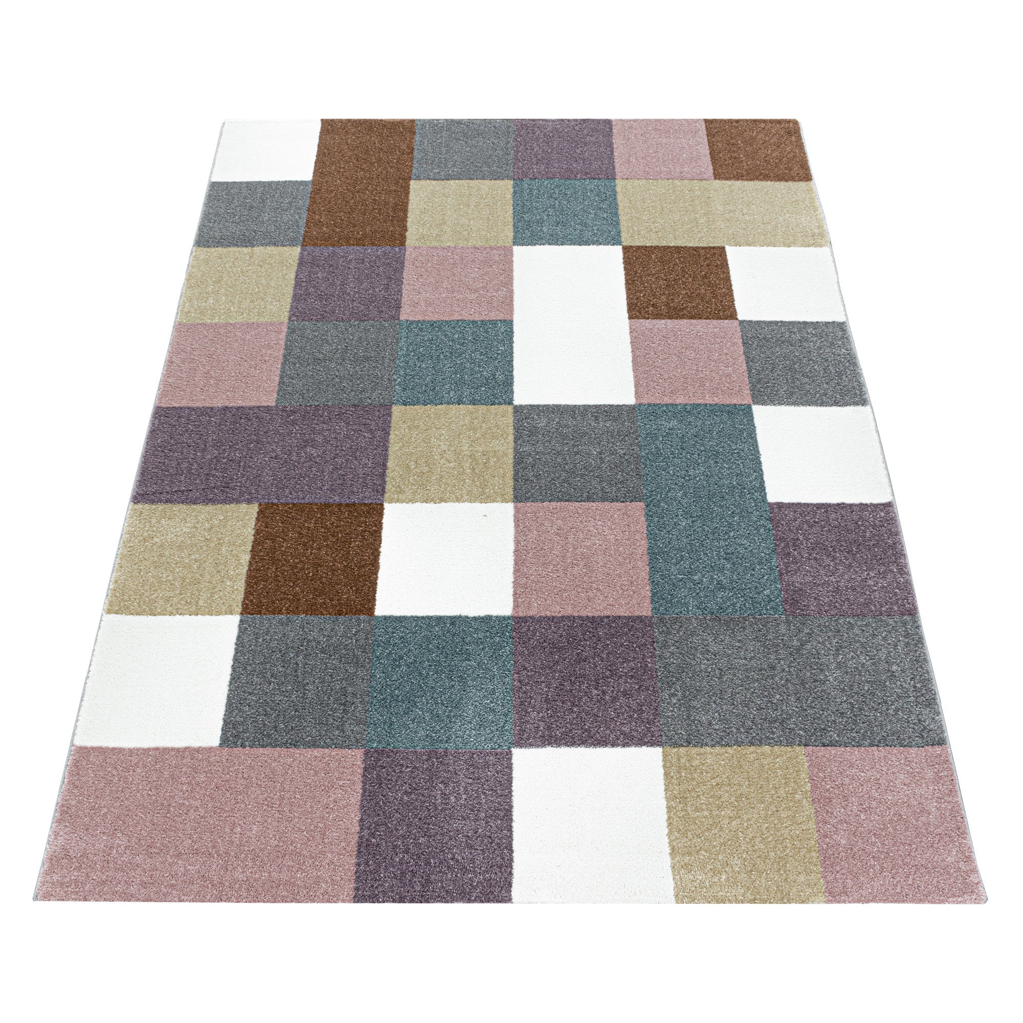 Kinder-Teppich kariertes Design bunt
