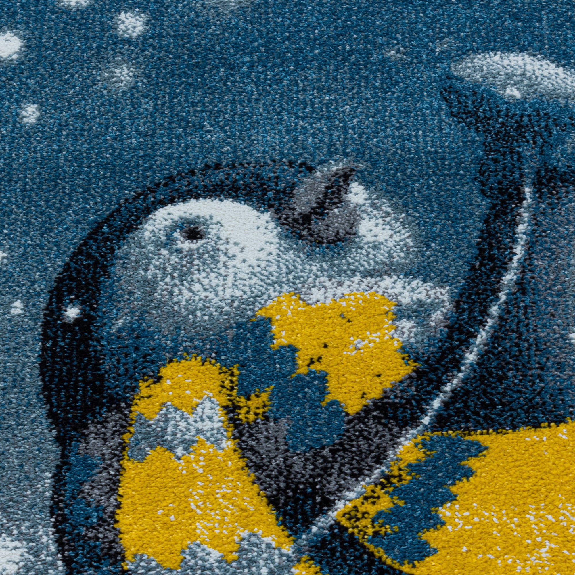 Kinder-Teppich blau niedliches Pinguin Design