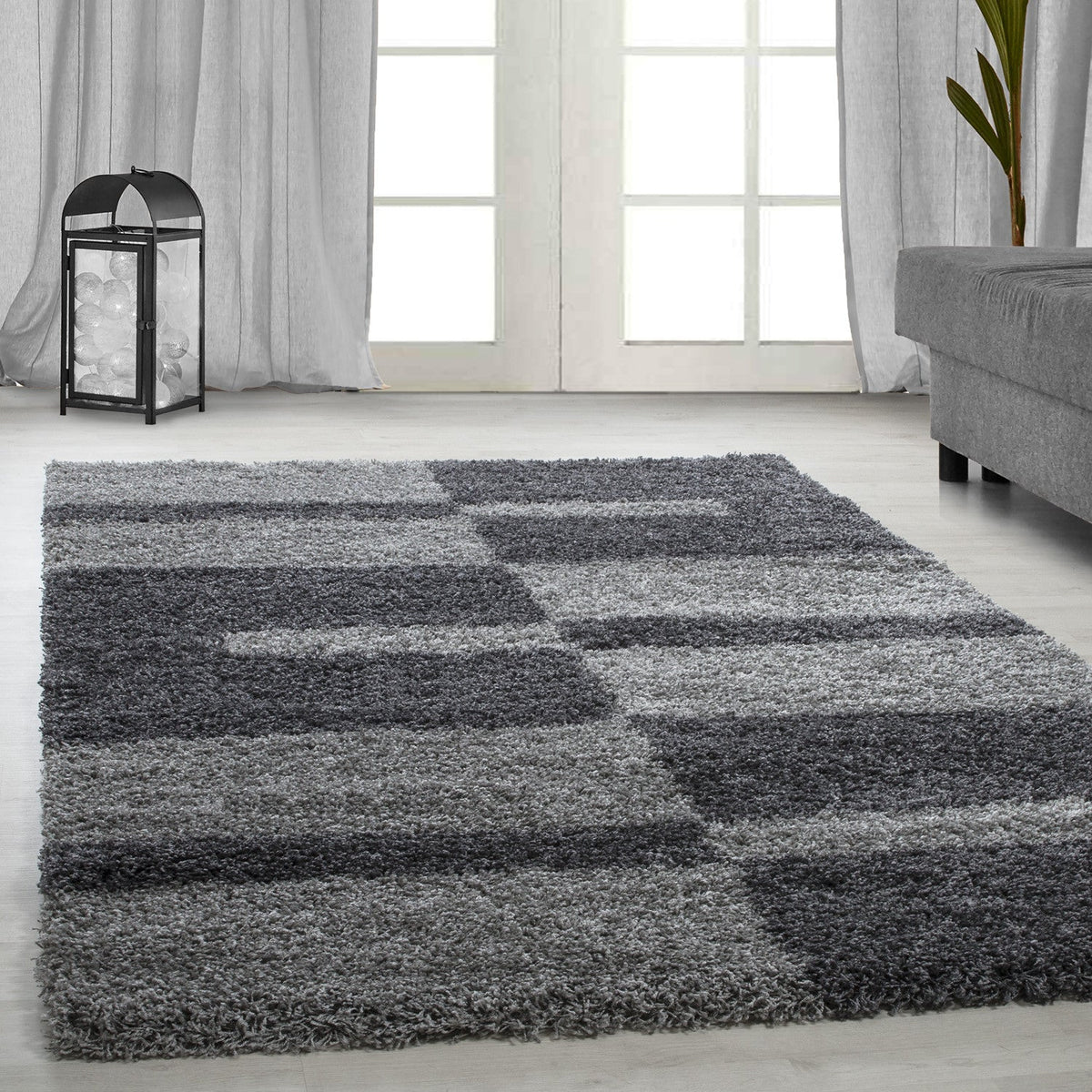 Hochflor-Teppich GALA – Karomuster
