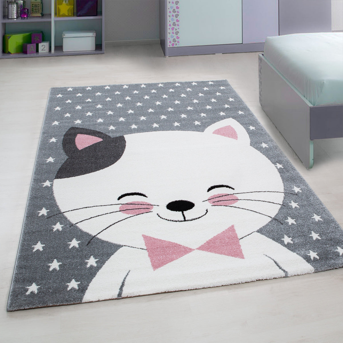 Kinder-Teppich im niedlichen Katzen Design