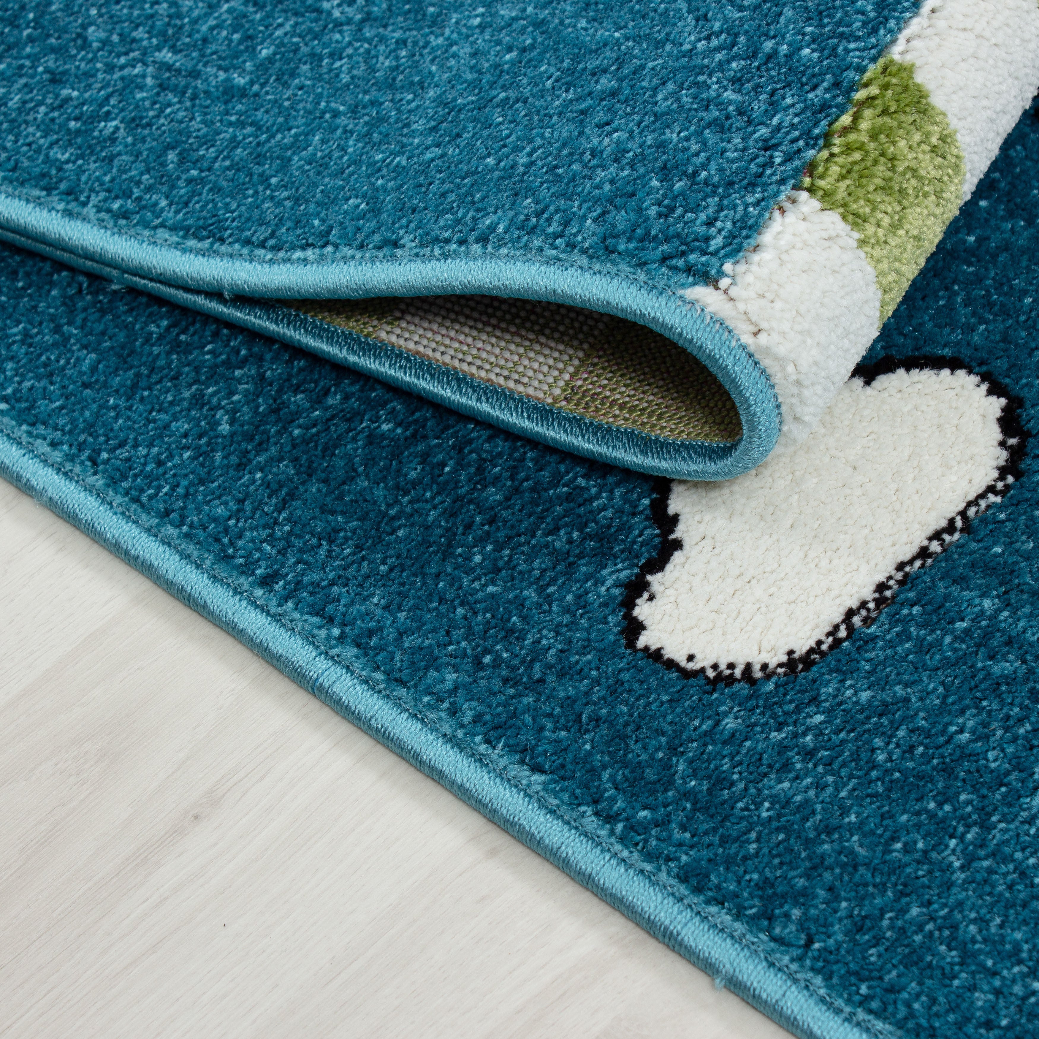 Kinder-Teppich kariertes Piraten Design bunt