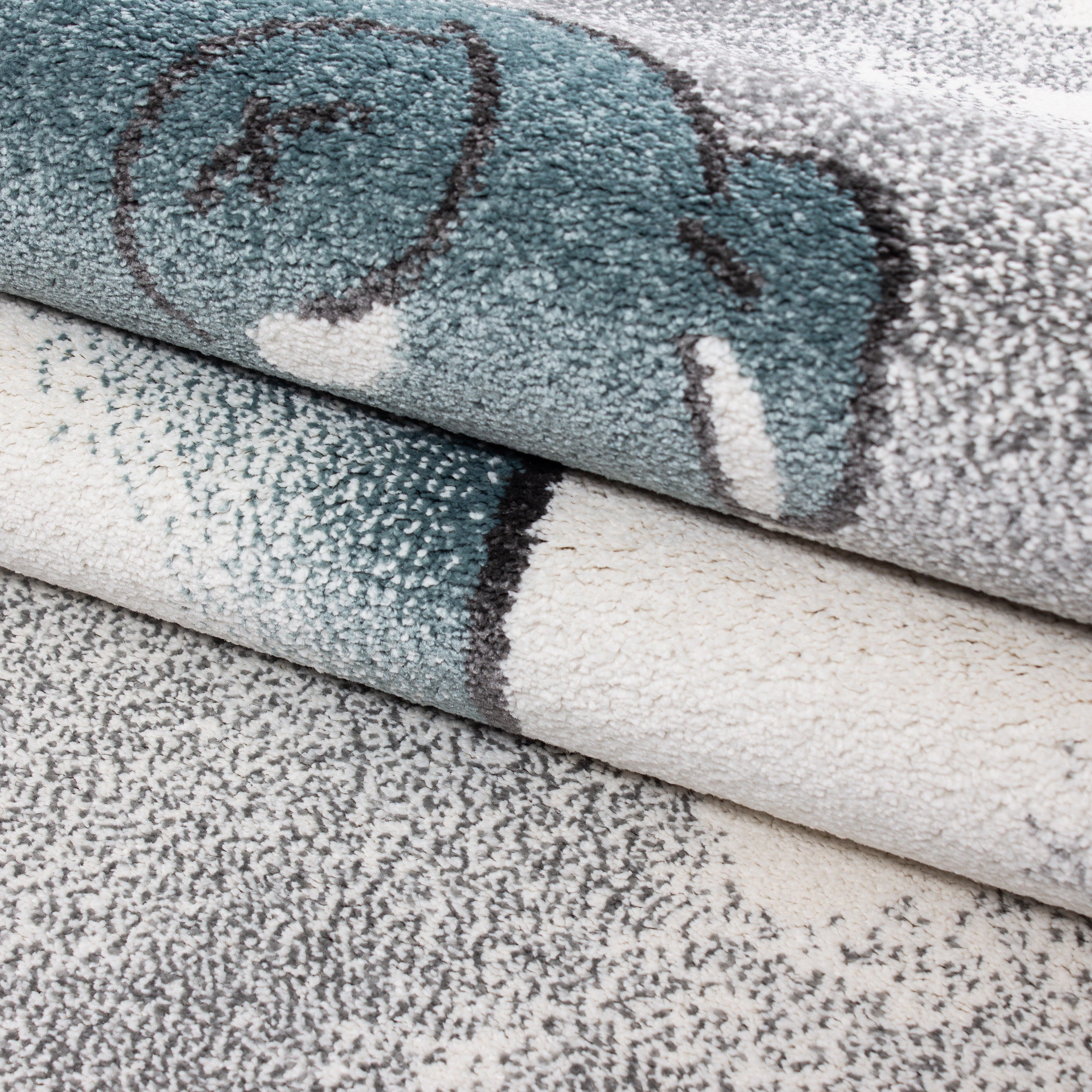 Kinder-Teppich Blau und Rosa Sternen Himmel