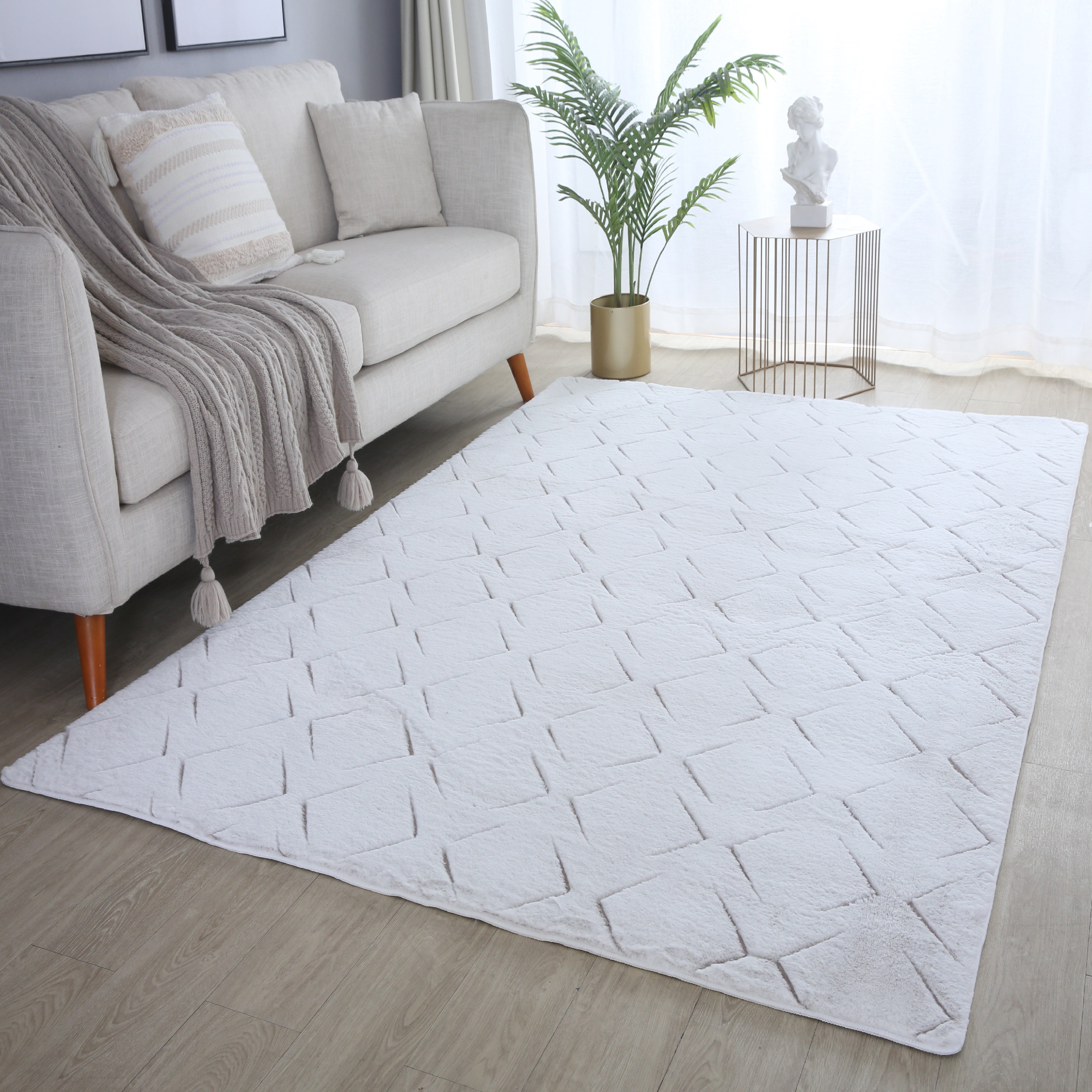 Kurzflor-Teppich im skandinavischen Design: elegant und gemütlich