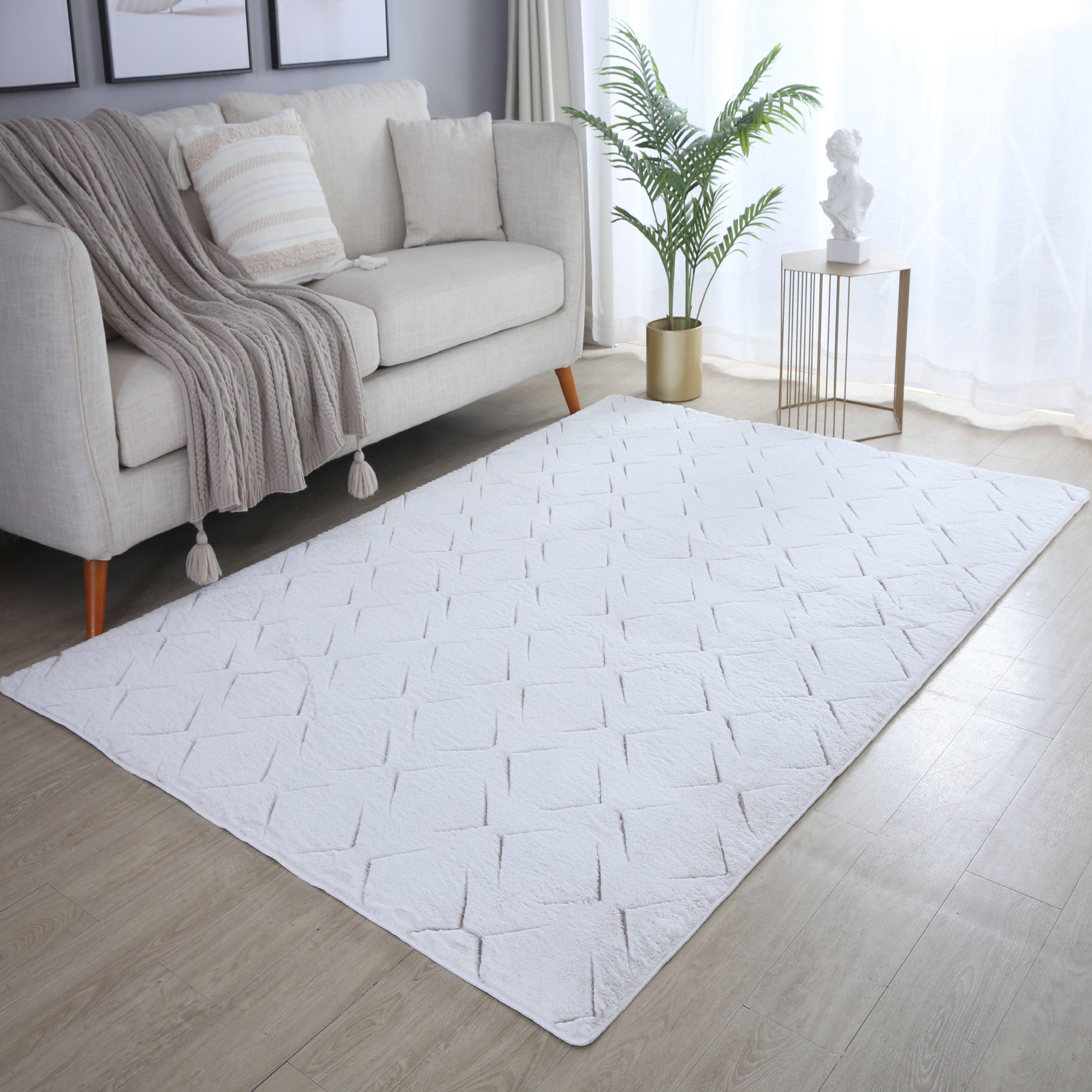 Kurzflor-Teppich im skandinavischen Design: elegant und gemütlich