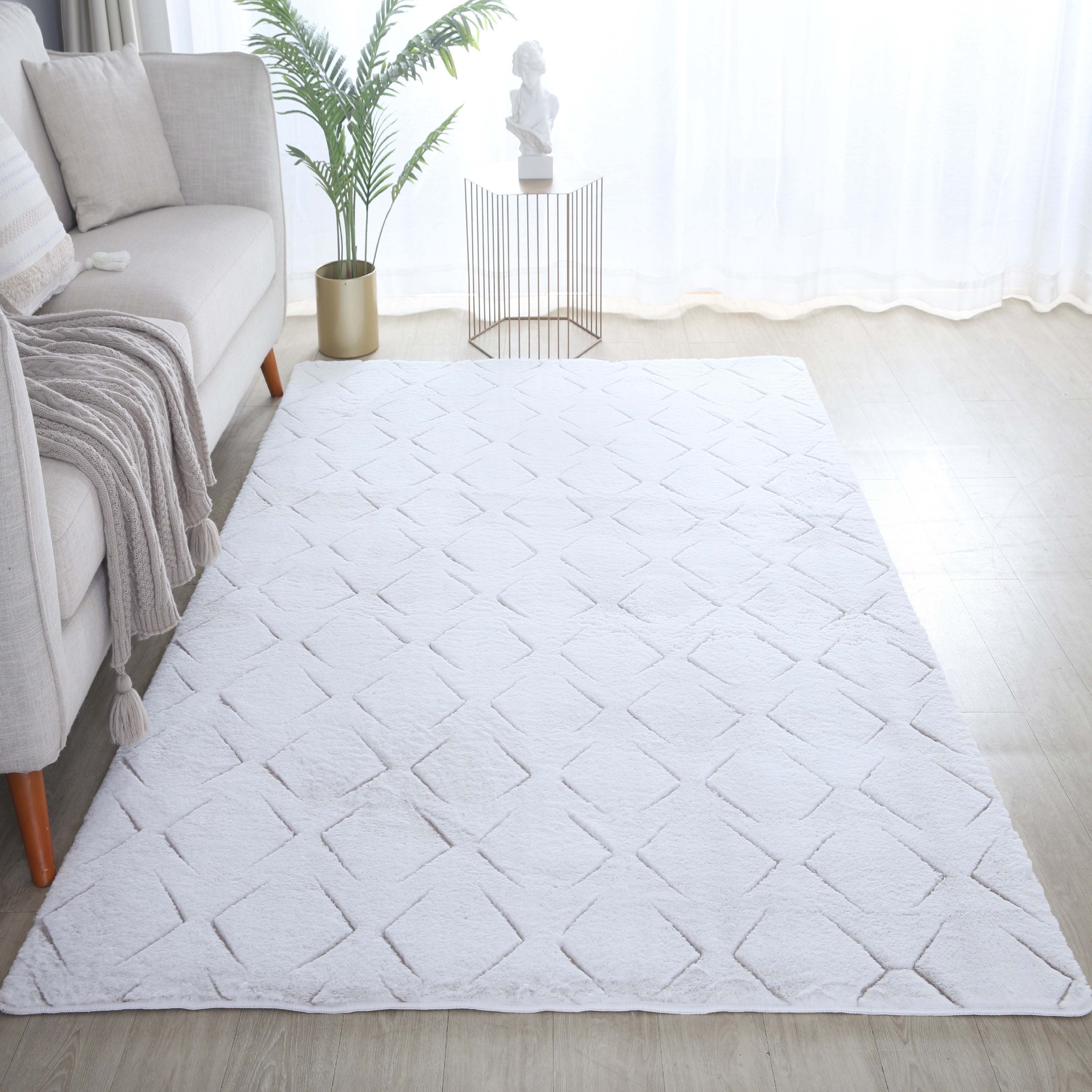 Kurzflor-Teppich im skandinavischen Design: elegant und gemütlich