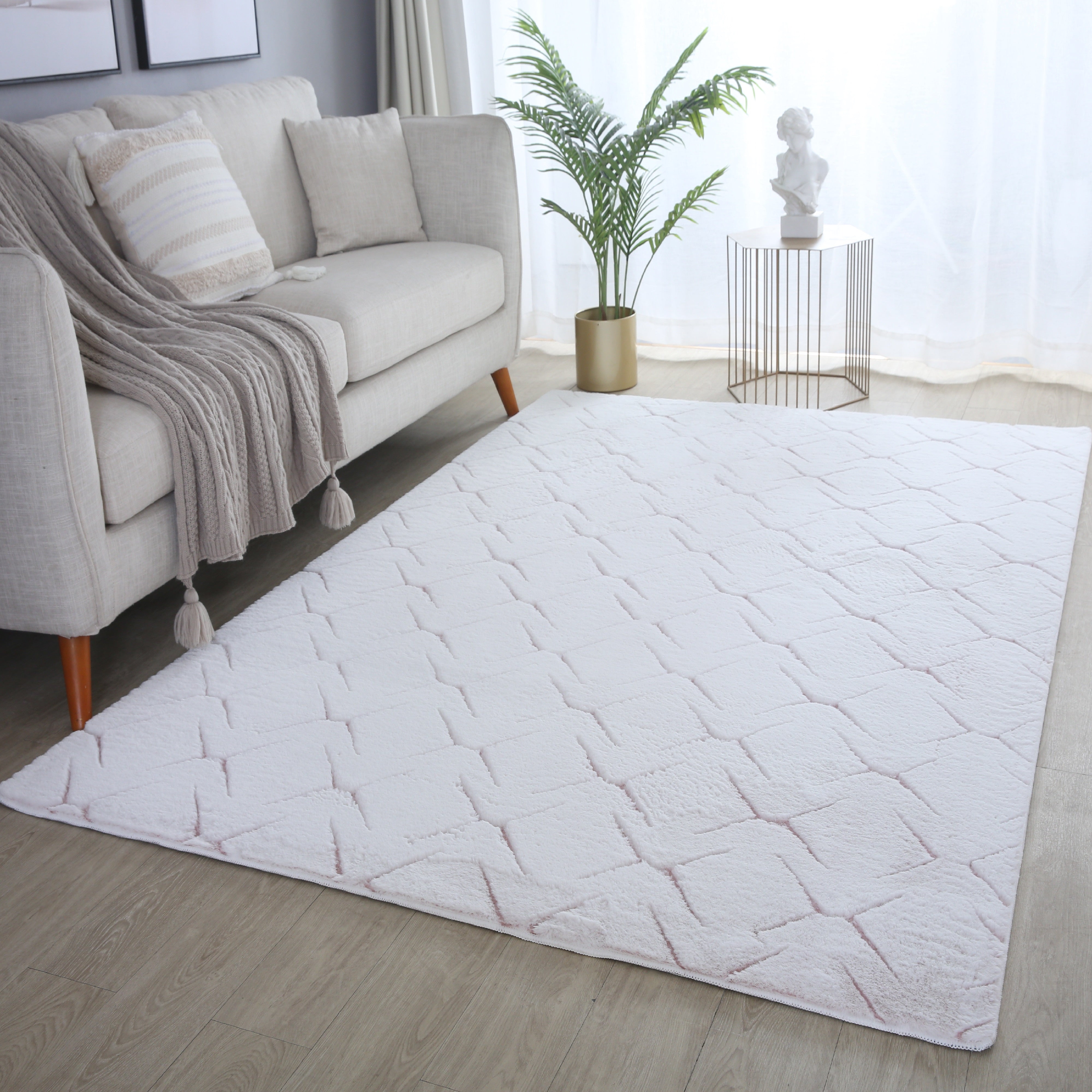 Kurzflor-Teppich im skandinavischen Design: elegant und gemütlich