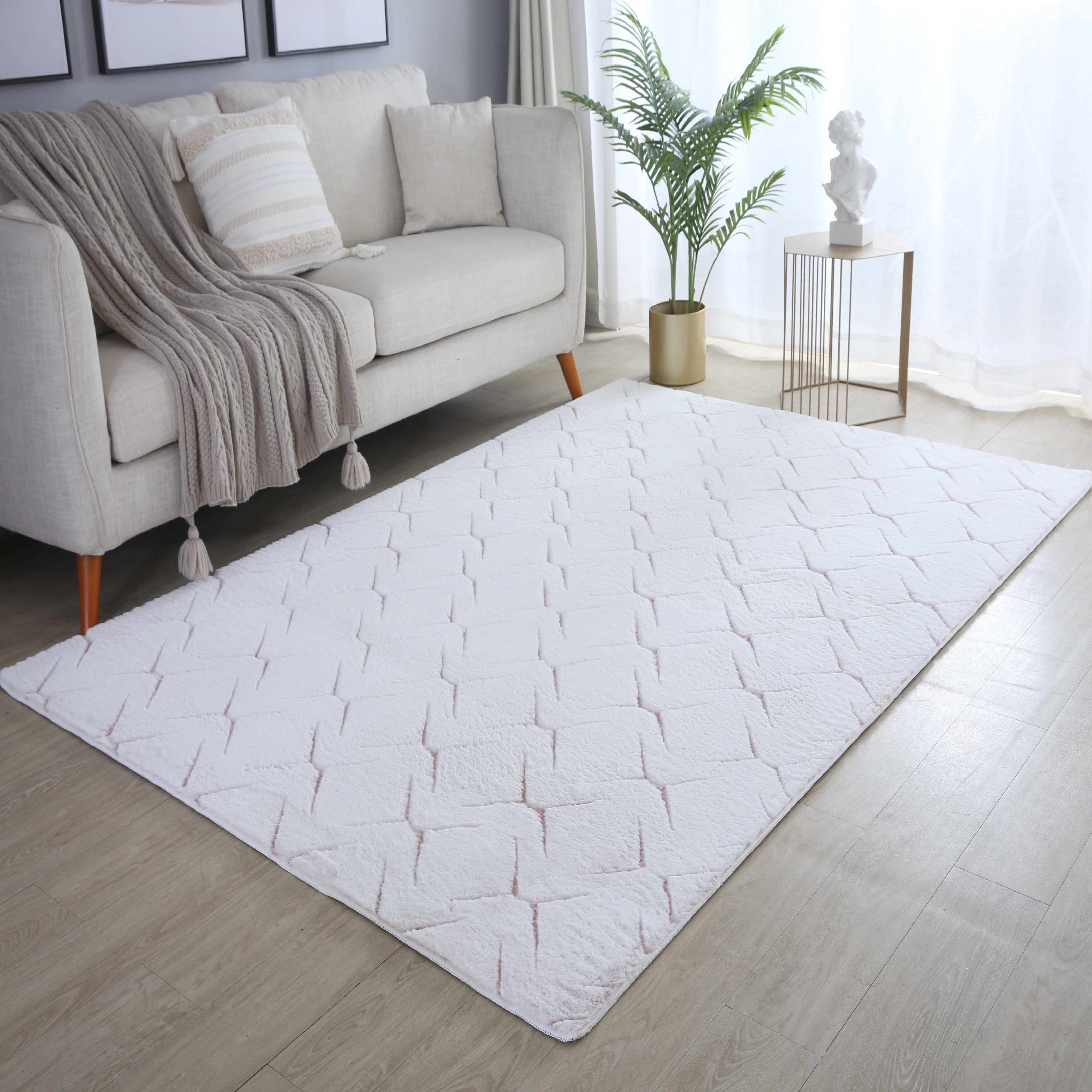 Kurzflor-Teppich im skandinavischen Design: elegant und gemütlich