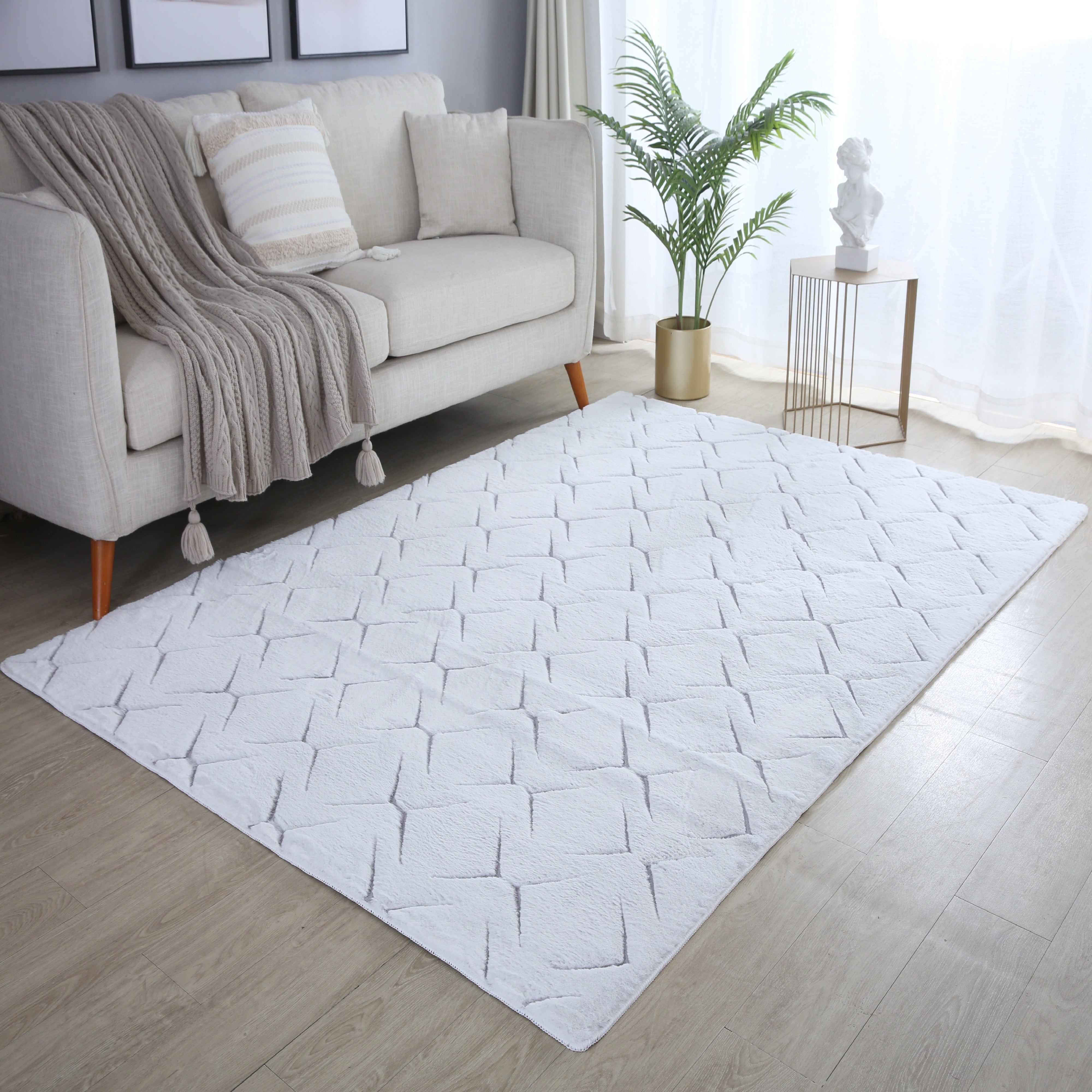 Kurzflor-Teppich im skandinavischen Design: elegant und gemütlich