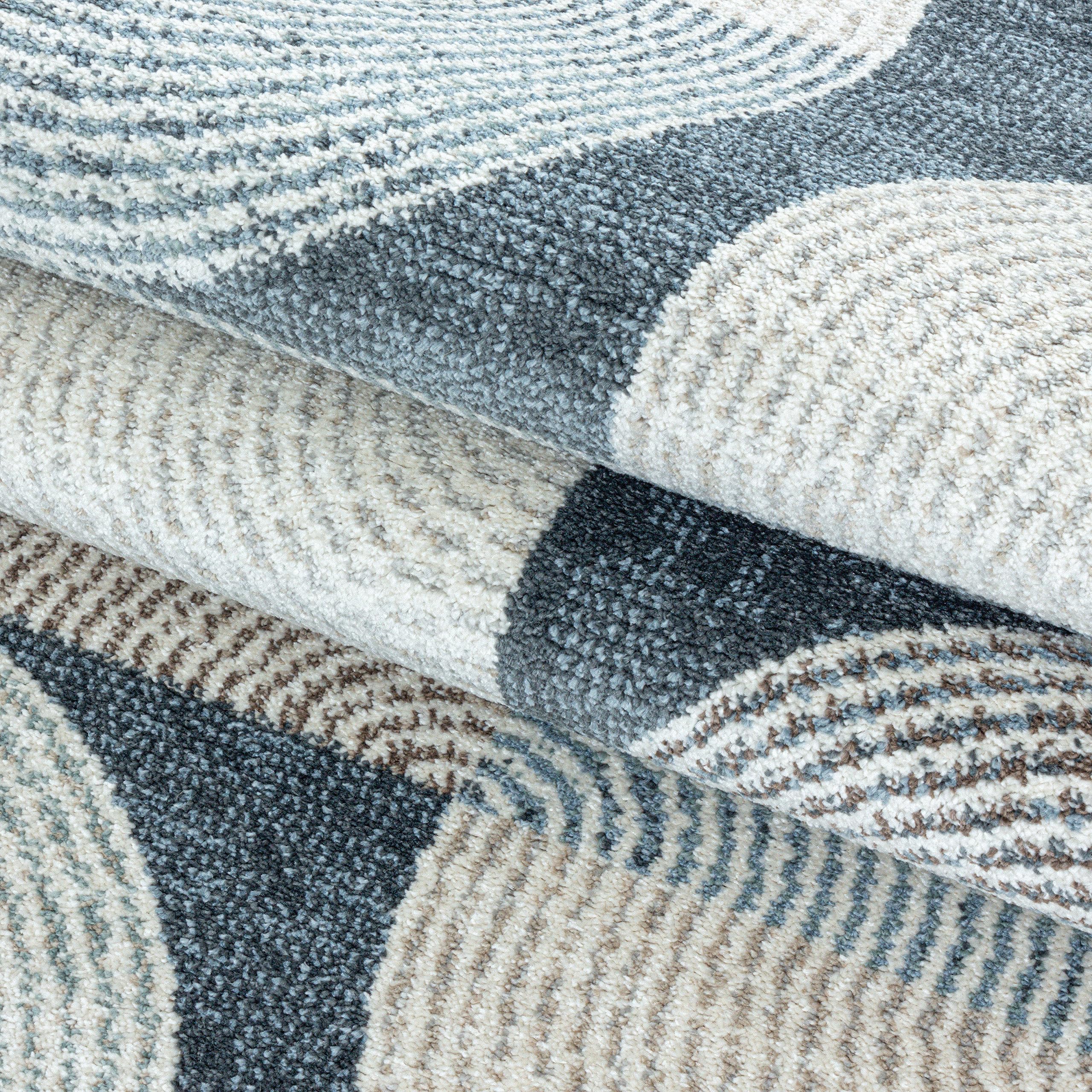 Stilvoll Günstig by ELMM Teppich Läufer Wohnzimmer Marineblau 80x250 Geometrisches Design aus Polypropylen